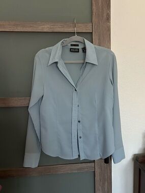 NY&Co. | City Stretch Sheer Light Blue Blouse- Size M